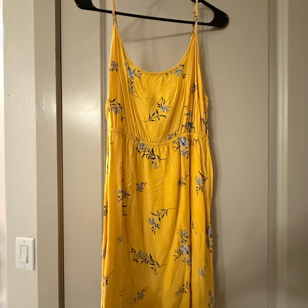 GAP Yellow Floral Midi Dress